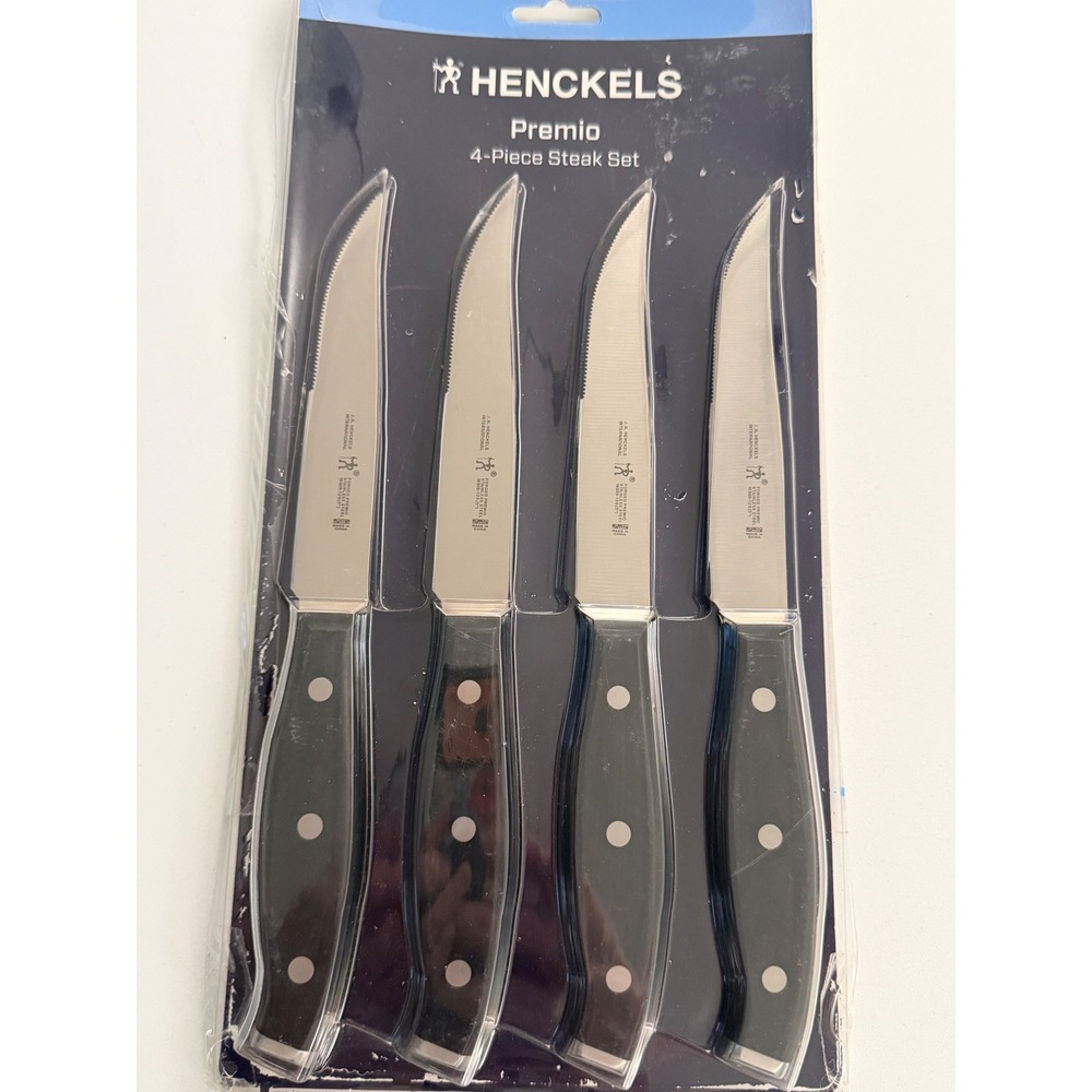 Henckels Premio 4 Piece Steak Knife Set German Stainless Steel 16908-003 NEW